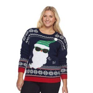 99 Jane Street | EUC Ugly Christmas Sweater Light-Up Santa Blue Size Medium